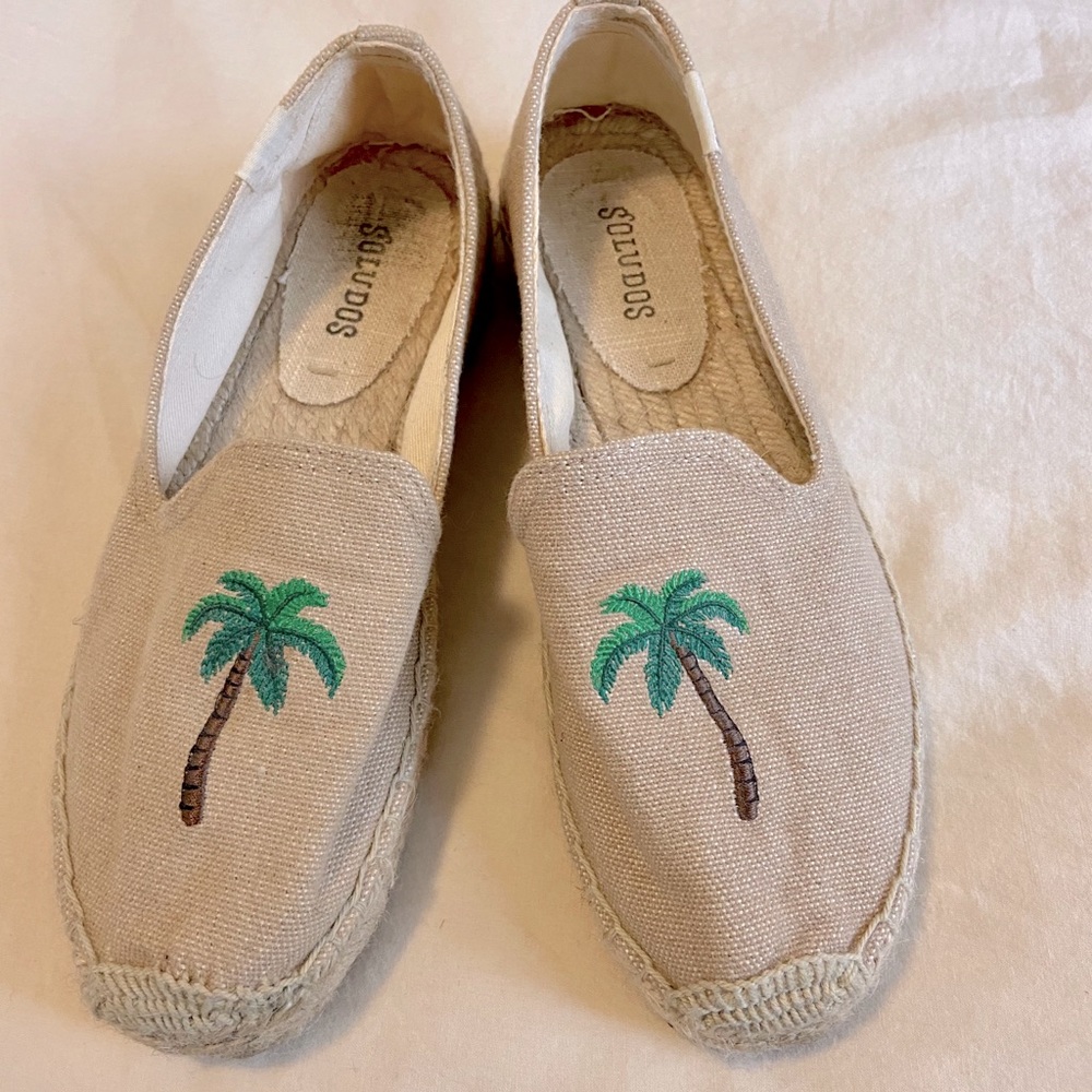 Soludos slip on palm tree shoes